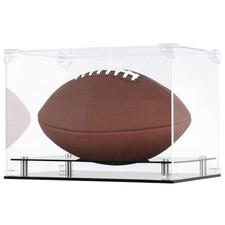 UV Protection Football Display Case Holder Stand Clear Rectangular Showcase