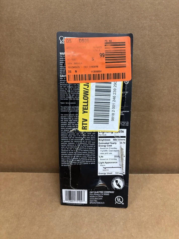 3-Pack FEIT Electric Enhance 50 Watt LED Bright White EXN GU5.3 Bulbs 500 Lumens - Image 2 of 2