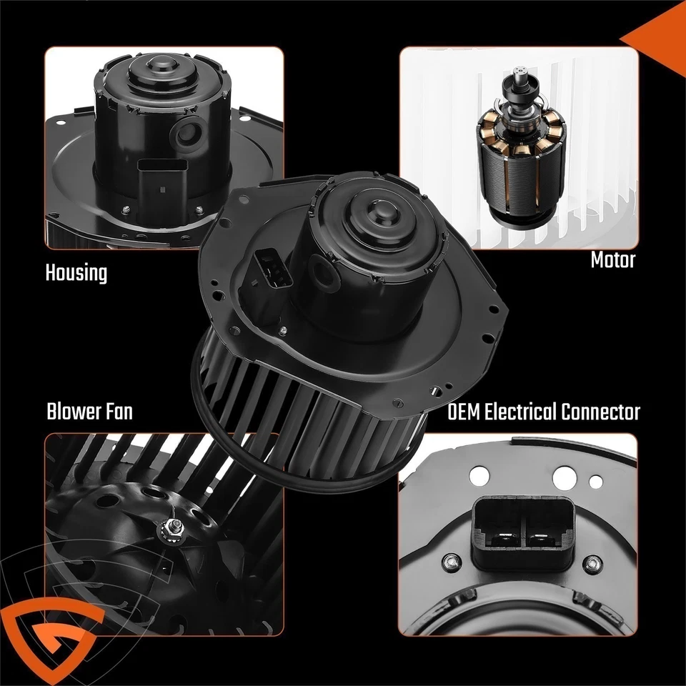 A/C Blower Heater Motor w/Wheel for Chevrolet Astro GMC S10 1994-2005 19179474 - Image 3 of 4