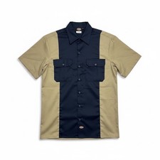 dickies big mens button up navy blue & khaki ...