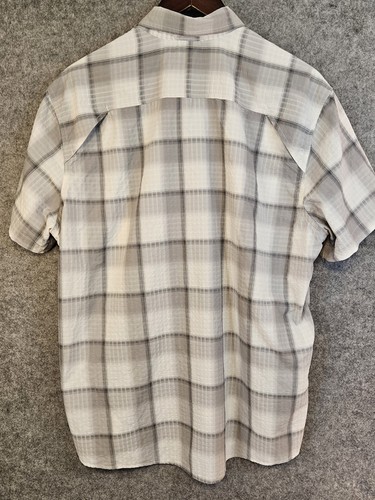 Eddie Bauer Men's L Shirt Seersucker Hiking Outdoor Button Up Short Sleeve Gray - Picture 8 of 11