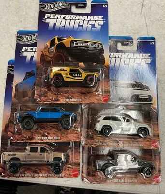 2025 Hot Wheels Silver Series PREFORMANCE TRUCKS Set of 5 Silverado, Raptor