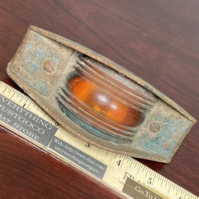 GROTELITE NO 150 Light Vintage Plastic Orange Lens Painted Green Custom Rat Rod