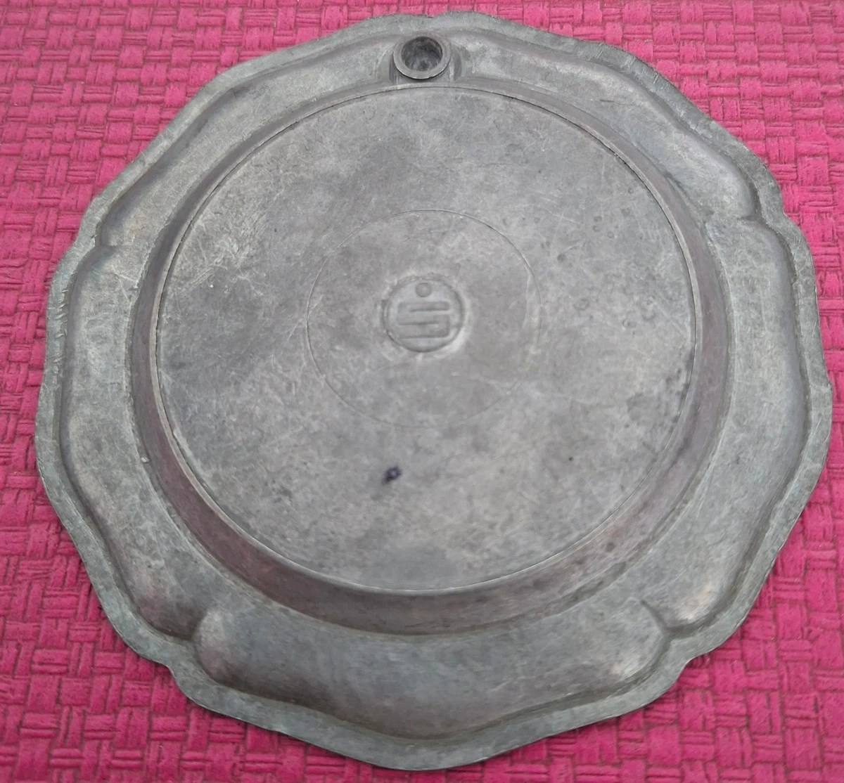 Wevelinghoven Obere Mühle um 1800 WANDTELLER  Zinn Zink teller Durchmesser 10cm