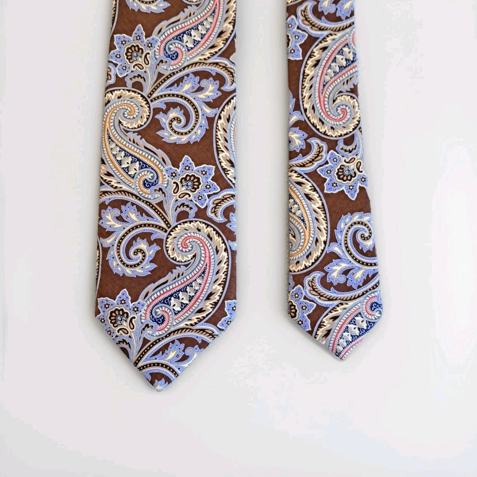 JZ RICHARDS BOULDER SILK TIE MULTICOLOR Paisley Hand MADE IN USA - Image 2 of 4