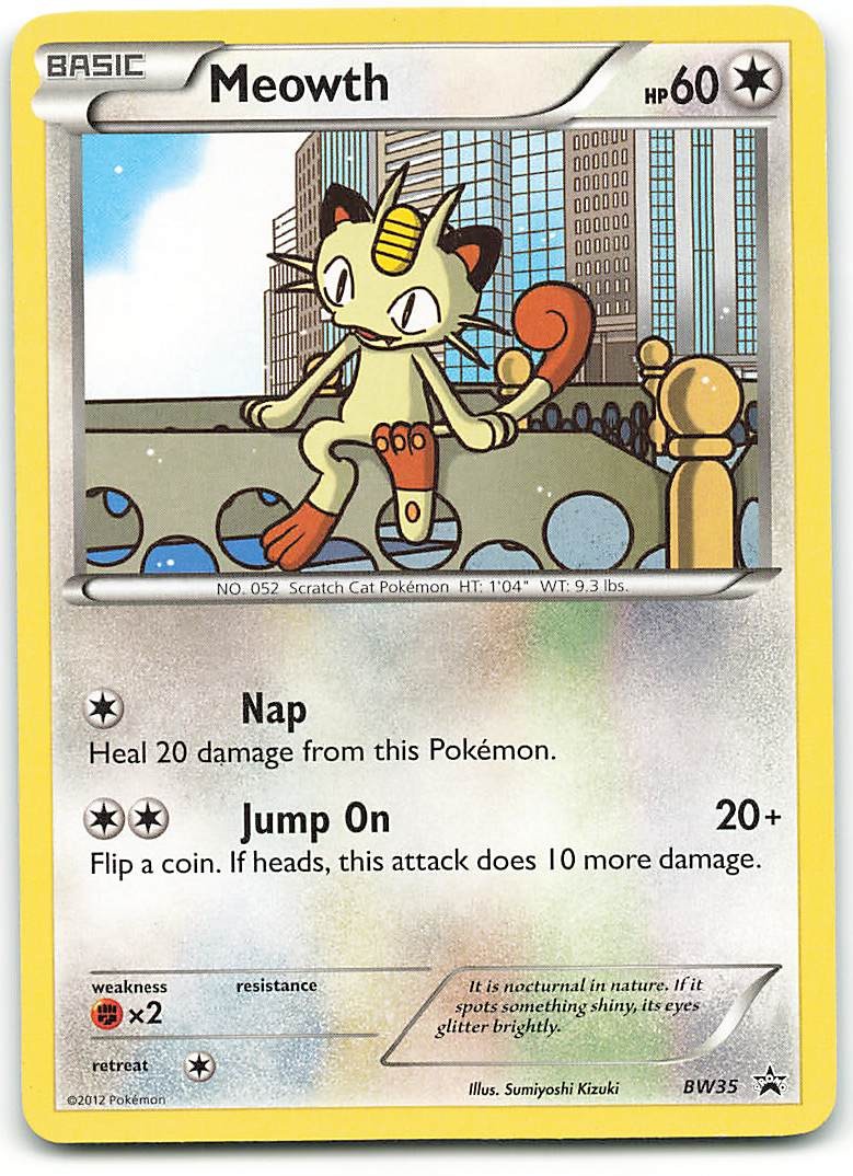 Meowth BW35 Promo Black And White Promo Pokemon Near Mint