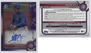 2022 Bowman Draft Chrome Pick Purple Refractor /250 Nazier Mule #CDA-NME Auto