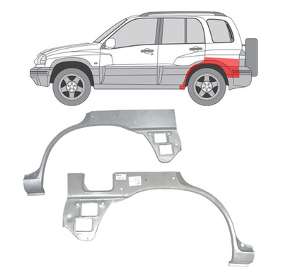 Für Suzuki Grand Vitara 1997- 2005 Radlauf Reparatur Blech Kotflügel Satz/ L+R