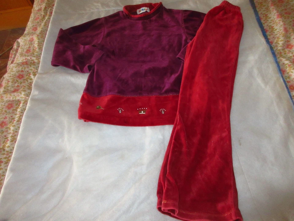 ensemble velours diabolo 8 ans:pantalon + tunique manches longues - Photo 1/1