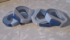 4 Rolls Rotex Self Adhesive Label Tape NOS 3/8  BLUE 48' total - FREE SHIP
