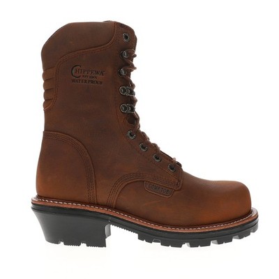 Chippewa Thunderstruck Nano Logger 9 Inch Waterproof Round Toe Work  Mens Brown
