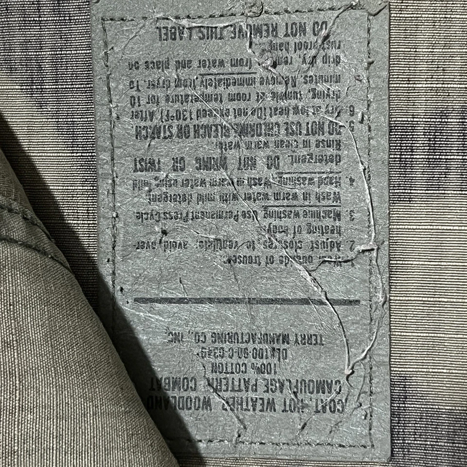 复古野战夹克 Woodland Camo Rip Stop 全天候军事战争剧院 — 第 4/4 张图片