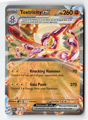 Toxtricity EX 100/182 Rare Holo Paradox Rift Pokemon
