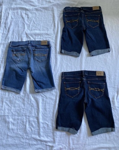 Abercrombie Kids Girls Bermuda Jean Shorts w/ Cuffed Hem Size 16 Lot of 3 - Picture 2 of 11