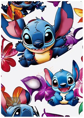 Lilo und Stitch Poster Druck Animiert Cartoon Kinder Wandbild Retro Wohndeko A4