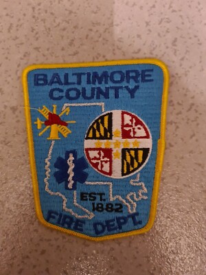 Patch Feuerwehr Aufnäher  Baltimore County Fire Departement 1882 Abzeichen  