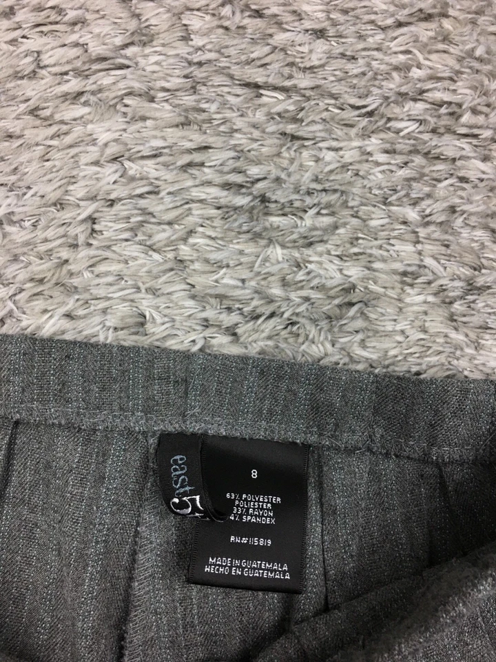 Pantalones de vestir East 5th pierna recta para mujer talla 8 gris a rayas Foto 4 de 4