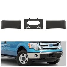 3PCS For Ford F150 09-14 Front Bumper Guards Pads+License Plate Mounting Bracket