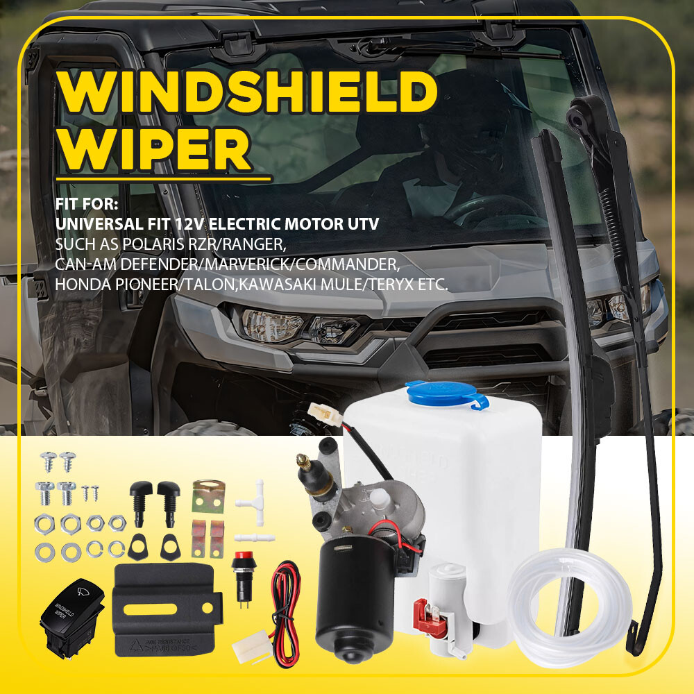 12V Electric Windshield Wiper Motor Kit For Polaris RZR For Kawasaki UTV - Foto 6