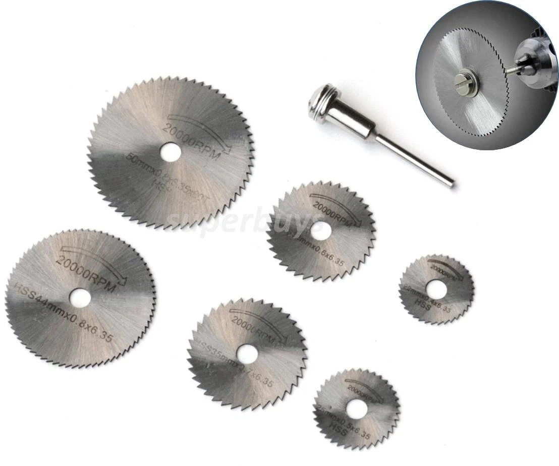 7pc 22 50mm Circular Saw Cut Cutting Blade For Dremel Drill Bit Rotary Router