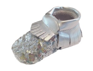 silver sequin moccasins
