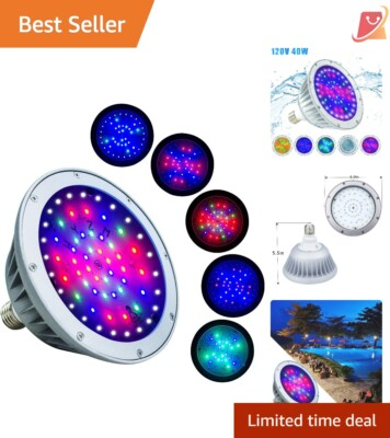#ad Waterproof 120V LED Pool Light Bulb 40W Color Changing for Inground Pools