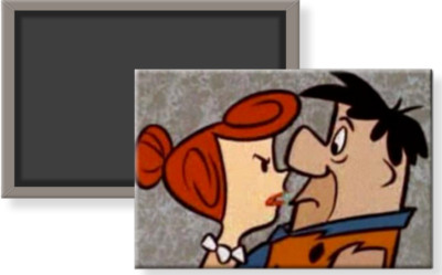 The Flintstones Animated Wilma Letting Fred Have It Image Fridge Magnet 2 x 3