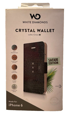 White Diamonds Safari Edition Crystal Wallet Case for iPhone 6, Croco
