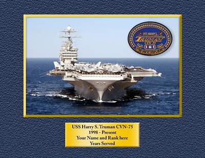 USS Harry S. Truman CVN 75 Custom Personalized Print of US Navy Gift Idea