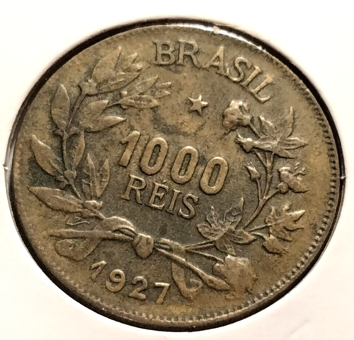 1927 Brazil 1000 Reis Coin - KM#525 - (IN#14965) - Picture 2 of 4