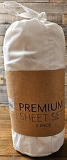 Premium Sheet Set, 3-Piece, White, Twin Sheet Set, NWT