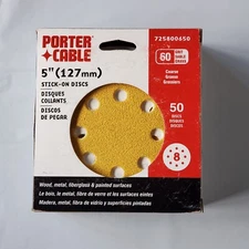 5" Stick On Sanding Discs, 8 Hole, PSA, Porter Cable,  60 Grit, 50 discs