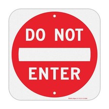 Do Not Enter Sign,12x12 Inch Square .040 Aluminum,Reflective Rust Free Metal ...
