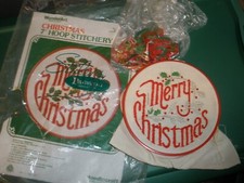 WonderArt Christmas 7" Hoop Stitchery Kit Almost Completed