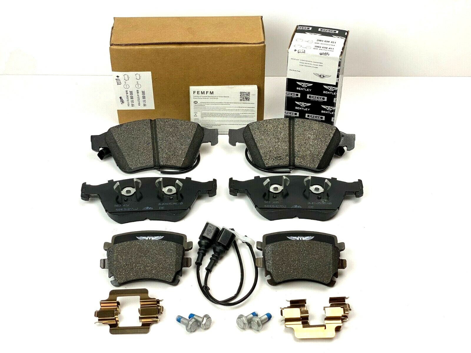 🚚Bentley Continental Gt, Gtc & Flying Spur Front & Rear Brake Pads - Genuine