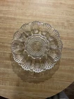 VINTAGE ANCHOR HOCKING CLEAR GLASS DEVILED EGG PLATE DISH SCALLOPED RIM