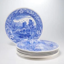 (7) Spode England Blue Room Collection Dinner Plates 10.5" B