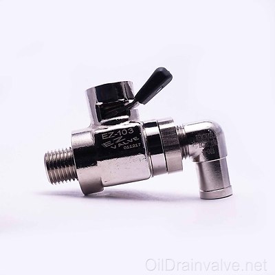 EZ Engine Oil Drain Valve EZ-103(12mm-1.25) & L-Shaped Hose End L-001 COMBO