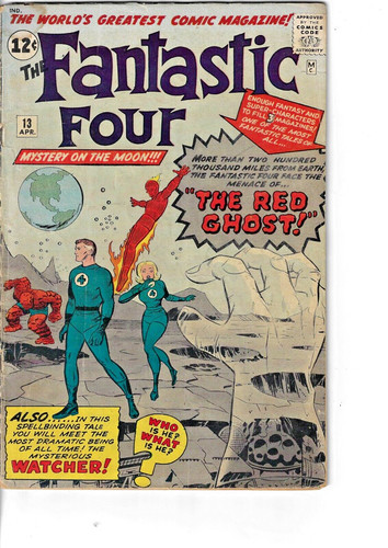 Fantastic Four 13 1st Watcher 1st Red Ghost G/VG 1963 Glossy King Kirby Cover
