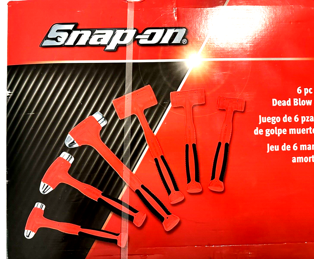 SNAP ON TOOLS HBFEBD106 RED Dead Blow Hammers 6Pc Ball Peen 16oz