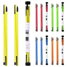 2 Pieces Golf Alignment Rods Golf Swing Trainer 3‐Fold Practice Golf Training