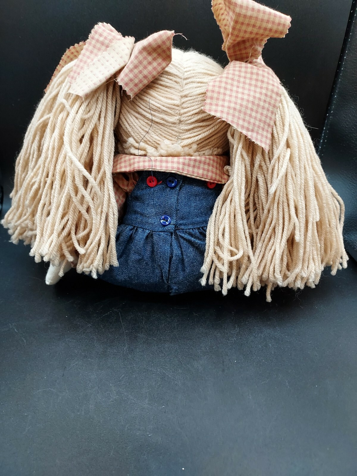 Rag doll yarn hair overalls with apple design eBay