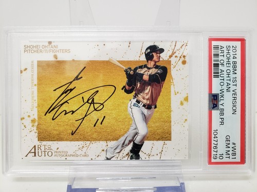 PSA 10 Shohei Ohtani Baseball Card 2014 BBM Art of Auto Facsimile Dodgers