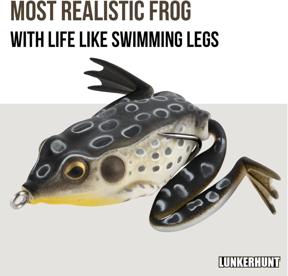 Lot 3 x Lunkerhunt Pocket Frog Lure 1.75" Croaker Color 1/4 oz Topwater Weedless - Image 4 of 4