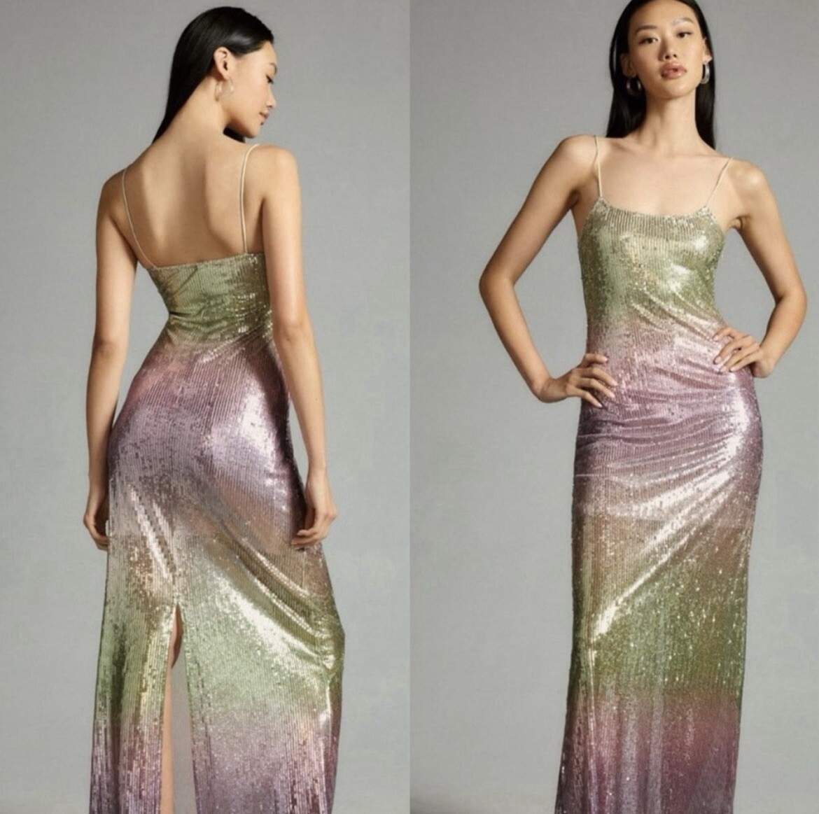LoveShackFancy NEW Grand Ombre Sequins Formal Party Maxi Dress Lilac Size 10 LoveShackFancy NEW Grand Ombre Sequins Formal Party Maxi Dress Lilac Size 10