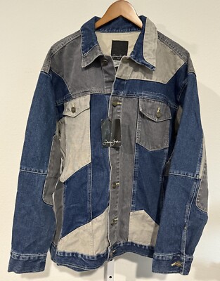 Sean John Denim Jean Jacket Size L HIP HOP baggy Patchwork NWT