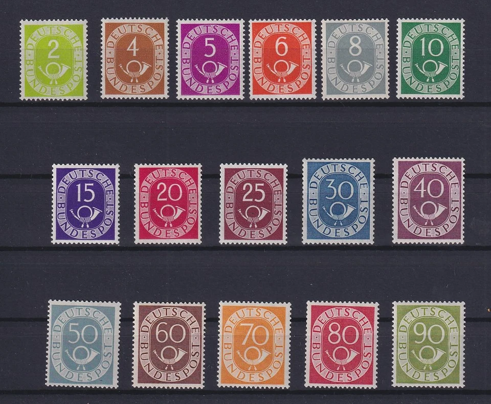 Bund 123-38 Posthornsatz postfrisch komplett einige geprüft (lt291) - Bild 1 von 1