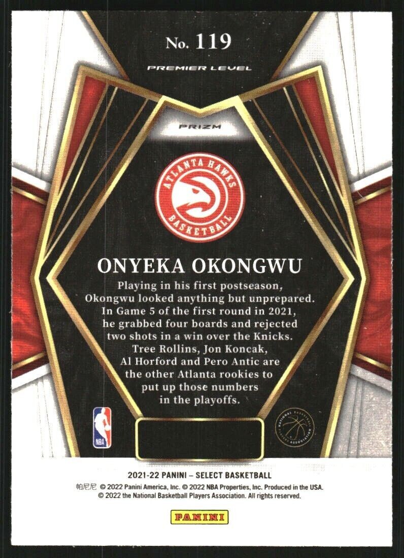 2021-22 Select #119 Onyeka Okongwu Premier Level ORANGE FLASH