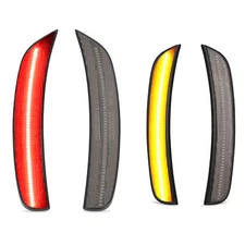 4x Smoke For Fiat 500 500C 12-19 Front + Rear Bumper Full LED Side Marker Lights