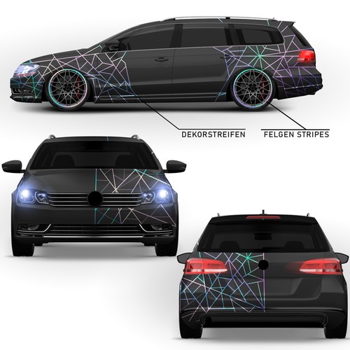 Oilslick Silber Zierstreifen Möbel Folie 20mm Hologramm Streifensticker Konturen - Picture 3 of 9